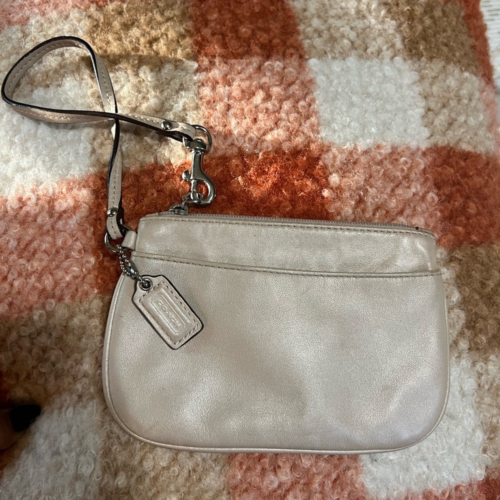 Coach Cream Wristlet